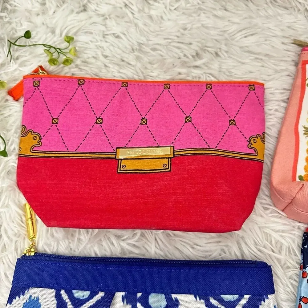 Estee Lauder‎ Lot of 4 Makeup Cosmetic Cases Organizers Pouch Zip Closure